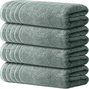 아발론 타월 목욕 세트 4 사이즈 30 x 60 인치 - 면 대나무로 만든 비스코스 40 부드럽고 흡수력 빠른 건조