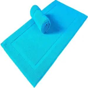 살바코스 100 터키식 면 목욕 매트 세트 2피스 - 20x34인치 호텔 스파 컬렉션 부드럽고 흡수력이 뛰어나며