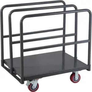 스틸 패널 트럭 카트 플랫폼 헤비 듀티 목재 드라이월 인형 2500파운드 용량의 플랫베드 랙 및 4개의