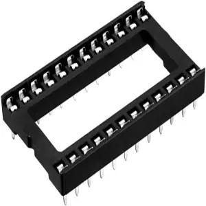 uxcell 6pcs DIP IC 칩 소켓 어댑터 솔더 타입 2.54mm 피치 듀얼 로우 24 플랫 핀