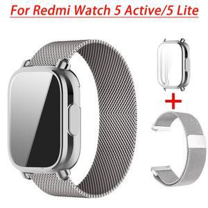 Redmi Watch 5 ActiveFor Lite 밴드 TPU 소프트 케이스 스크린 프로텍터 메탈 시계 용 밀라노 마그네틱 스