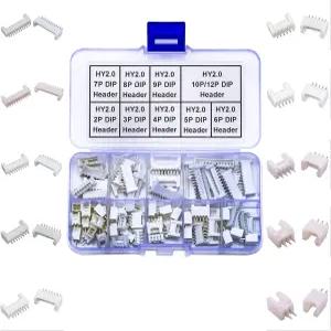 키디소이 JST 커넥터 키트 HY2.0 DIP 헤더 2mm 피치 IC 소켓 플러그 어댑터 2/3/4/5/6/7/8/9/10/12핀 스루