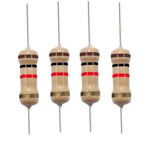 캘리포니아 JOS 1K 옴 카본 필름 단일 고정 저항기 1/4W(0.25와트) 5 허용 오차 (1K R ω) 저항기(40팩)