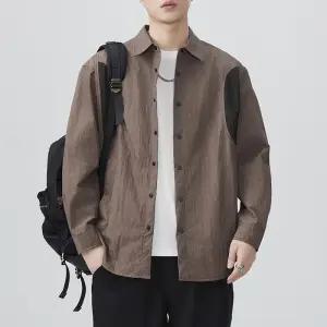 키체샵 남친 빈티지 캐주얼 봄가을 솔리드 야상 셔츠 HO3