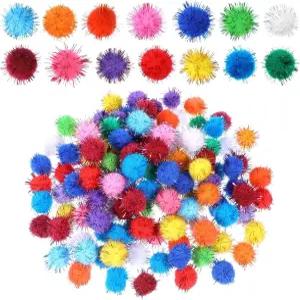 제프대드 100개 반짝이 폼 볼 1인치 예술 공예용 부드럽고 푹신한 다양한 색상의 DIY 장식용 모듬 스파클