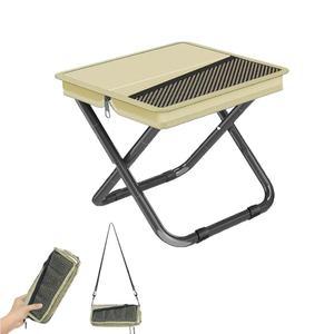 2 in 1 접이식 캠핑 의자 슬링백 / 220LB 적재 용량 휴대용 낚시 하이킹 정원 가꾸기 및 해변 야외 활동을 위한