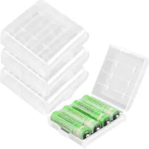 KEEPOW 4개 AA/AAA 배터리 보관 케이스 홀더 박스 투명 색상