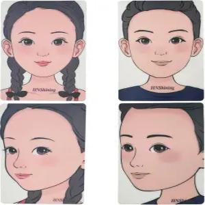 HN샤이닝 페이스 페인팅 보드 연습 재사용 가능한 템플릿 메이크업 도구