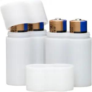 전원 보호 - 슬림한 AAA 배터리 케이스 안전한 보관 및 홈 정리를 위한 컴팩트 내구성 TPU 정리함 2팩 2개