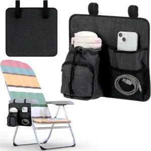 코스블랭크 비치 의자 컵 홀더 부착 나일론 음료 휴대폰 물병 정리함 파티오 라운지용 셀프 접착 스트랩