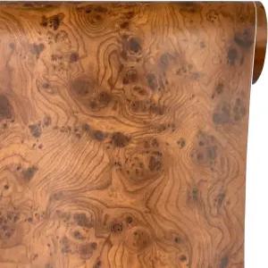 Yifasy 29.7피트 빅 롤 브라운 우드 그레인 가구 라이너 필 앤 스틱 조리대 선반 서랍 프로텍터용 비닐 랩