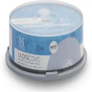 50팩 밀레니아타 M-디스크 DVD 4.7GB 4X HD 화이트 잉크젯 인쇄 가능 1000년 영구 데이터 보관/백업 공백