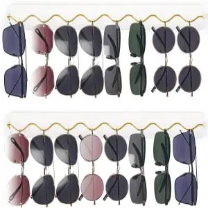 Mkono 2팩 벽걸이 선글라스 정리함 현대 안경 보관용 목재 홀더 현관 거실 침실용 주얼리 랙 흰색