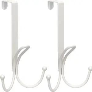 참고로 문고리 위 - 스펀지 패드가 있는 2팩 도어 행거로 옷 가운 수건 모자 가방을 걸 수 무거운 정리용