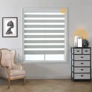 원격 무선 자동 얼룩말 음영이 있는 MUSCELAREA 전동 블라인드 윈도우용 스마트 그레이 20 x 72