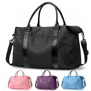 트래블 더플 백, 위켄더 분만용 여행 짐 남성용 가방, 슬리브가 소형 오버나이트 수하물 분만 있는 필수품(블랙) 트롤리 병원 백 및 비행기