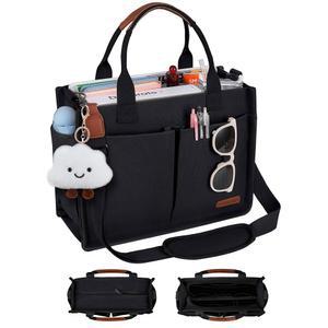 지퍼와 수납공간이 있는 여성용 캔버스 숄더백 토트 대학용 베베스메 토트백 u2013 크로스바디 대형 노트북 작업