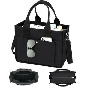 지퍼와 수납공간이 있는 여성용 팸마트 가방 캔버스 크로스바디 여행용 토트백, 노트북 대학 대형 직장