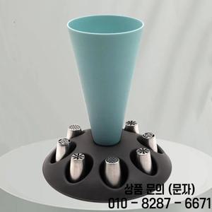 파이핑 백 노즐 보관 랙 스탠드 8 슬롯 대용량 페이스트리 장착 홀더 주최자 베이킹 액세서리