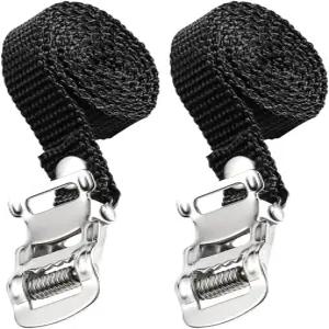 자전거 페달용 클램프 잠금 미끄럼 방지 발가락 스트랩이 있는 와카토 조절식 야외 알루미늄 합금 교체