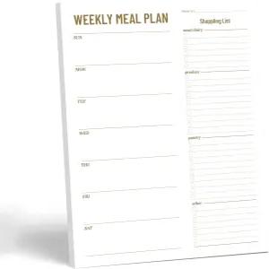 주간 식사 플래너 - 식료품 목록이 있는 날짜가 없는 마그네틱 메모장 7인치 x 9인치 52주 냉장고 문을