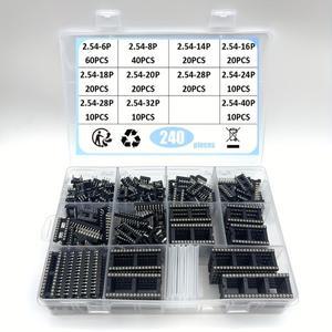 240개 원형 홀 IC 소켓 키트 커넥터 DIP 6 8 14 핀