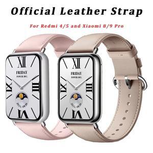 샤오미호환 미밴드 9 프로  미 8 레드미 워치 5  4용 새 공식 가죽 스트랩  교체용 시계줄 스트랩