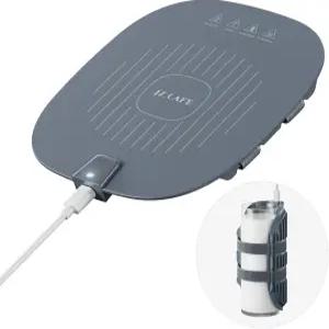 JZ.CAFE 커피 머그 워머 우유병 음료 차 휴대용 및 롤러블 실리콘 패드 52°C/125.6 F 컵