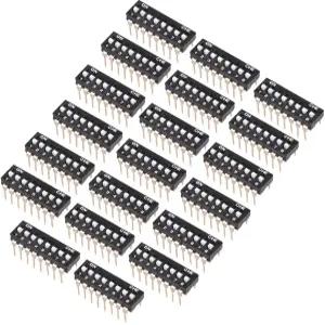 회로 브레드보드 PCB용 uxcell 20개 블랙 DIP 스위치 1-8개 위치 2.54mm 피치