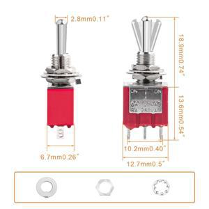소형 토글 스위치 SPDT 온 오프 미니 MTS-102 자동차 대시 보드 전자 장비용 3 핀 10 개