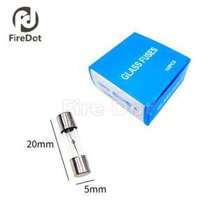 유리 퓨즈 튜브 슬로우 멜팅 T0.5A 1A 1.25A 2A 3A 4A 7A 8A 15A20A 5x20mm 250V 1 박스 100개