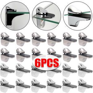 숨은선반브라켓 아연 합금 유리 선반 브래킷 마운트 욕실 지원 홀더 조정 가능한 나무 책장 클램프