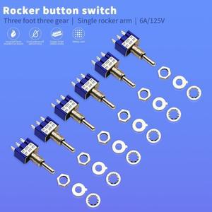 20개 SPDT 미니 토글 스위치 ON/OFF/ON 3핀 3포지션 마이크로 AC 6A/125V 단일 조인트 (아두이노 MTS-10용)