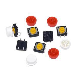 20pcs 12x12x7.3 B3F-4055 DIP 택트 스위치 터치 마이크로 버튼 4핀 사각형 헤드 옐로우 캡