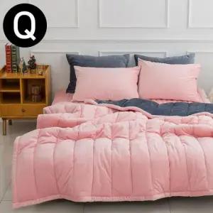 퀸이불세트 빌리 리버서블 극세사 베개커버세트 퀸 Q (핑크)
