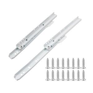 Suiwotin 1쌍 10인치 서랍 슬라이드, 흰색 코팅 스틸 트랙, 부드러운 슬라이딩 나일론 휠이 있는 탈착식 하단 마운트 레일