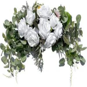 웨딩 아치 플라워 린텔을 위한 로즈 장식용 플로럴 스웨그 문 창문 홈 데코레이션을 30인치 인조 그리너리