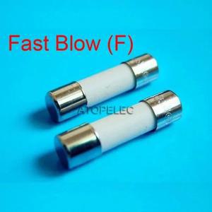 20개 5x20mm 세라믹 퓨즈 x 고속 블로우 F 유형 1A/2A/3A/4A/5A/6A/8A/10A