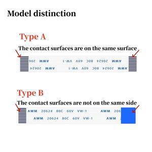 10PCS FFC 플렉시블 플랫 케이블 타입 B 4/5/6/8/10/12/14/16/18/20/22/24/26/32/34/36/40/50/60P 피치 0.5