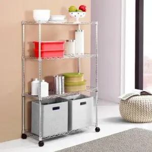 선반 메탈선반 750 4단 바퀴달린수납장 세탁실이동식트롤리
