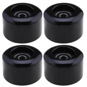 아이디어 4PCS 롤러 스케이트 바퀴 만들기, 지름 54mm, 경도 80A, 쿼드 교체 바퀴, 검은색, ABEC-9 베어링, 4팩