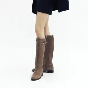 코모레비 뮤지엄 204,000원 KM095 핸드메이드 버클 클래식 카우 스웨이드 롱부츠 I 2Colors