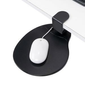 EHO 클램프온 언더 데스크 마우스 트레이, 케이블 정리함이 있는 360 회전 인체공학적 플랫폼, 게임 또는 사무실용 매끄러운 글라이드 표면, 0.5~1.5인치 두께의 도구 없이