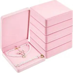 Yinkin 6개 벨벳 주얼리 세트 박스 디스플레이 케이스 귀걸이 반지 팔찌 목걸이 선물 상자 진주 보관