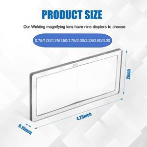 1pc 배율 용접 렌즈 2 x 4.25 돋보기 헬멧 교체 호환 2.75 디옵터