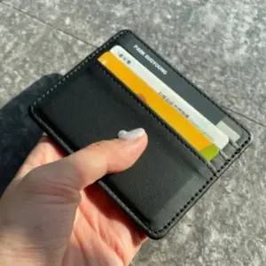 1개 블랙 카드 지갑 3매수납 슬림 인조가죽 명함 지갑 카드홀더 교통카드지갑 카드케이스