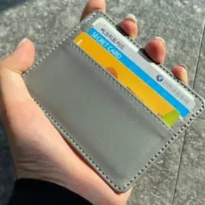 1개 그레이 카드 지갑 3매수납 슬림 인조가죽 명함 지 카드홀더 교통카드지갑 카드케이스