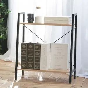 ( )진열장 책장 블랙 정리대 수납장 선반 2단 우드_24821701