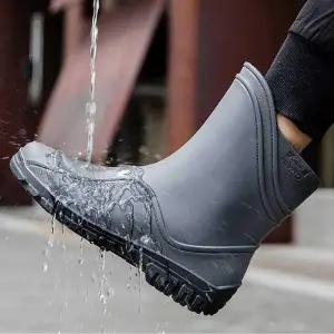 남자 낚시 캠핑 준비 방수 장화 발목 숏 부츠 비올때신발스타일