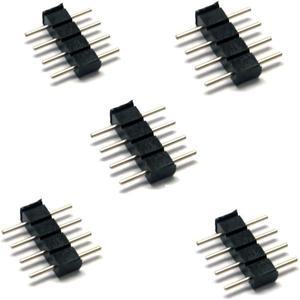 RGBW LED 테이프 커넥터 어댑터 4핀 5핀 니들 남성형 더블 타입 3528 2835 5050 스트립 라이트 조명 액세서